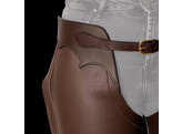 Leath Long Chaps  Brown XL