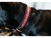 Dog collar handmade pearls pink S 42cm