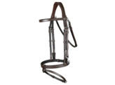 Flat Leath Bridle With Snap Hooks Brown Cob WC