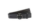 Men s  elastic leather belt brown/black L